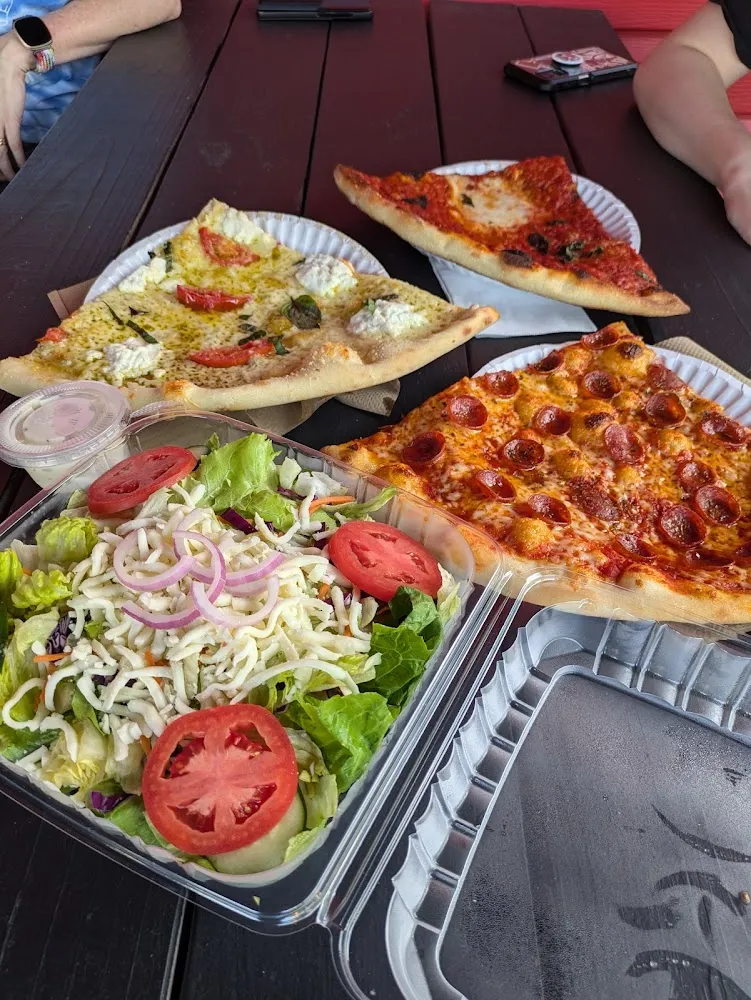 Salad Meat Margherita White Pie